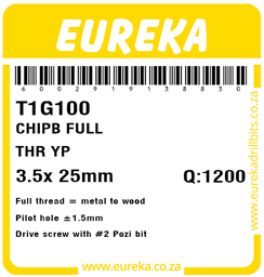 T1G100 - Chipboard Screw -T1G100_Label_T